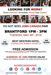 BRANTFORD JOB FAIR - MAY 28TH,  2019