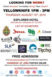 Yellowknife Job Fair - August 15th,  2019
